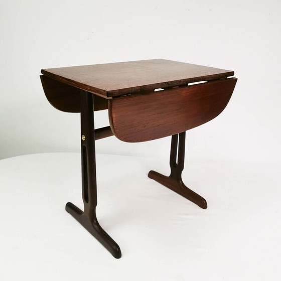 Image 1 of Vintage uittrekbare bijzettafel van teak & palissander, Denemarken 1960