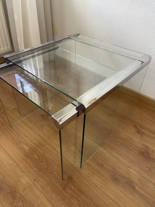 2x Gallotti & Radice Glazen Bijzettafels