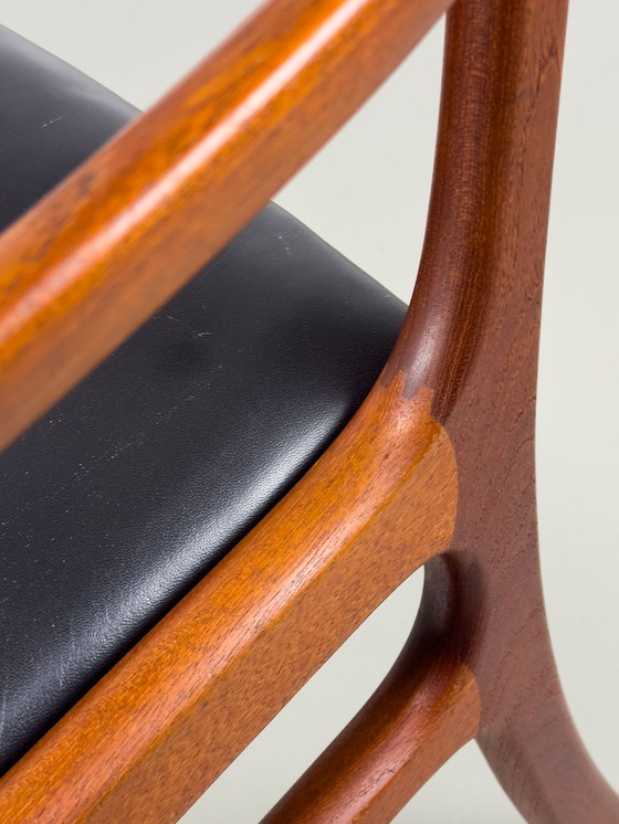 Image 1 of Rungstedlund fauteuil in teak en leer van Ole Wanscher voor P. Jeppesen, 1960S