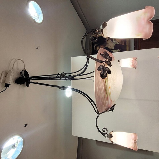 Image 1 of Vintage Art Nouveau hanglamp van Muller Fréres, Frankrijk 1920