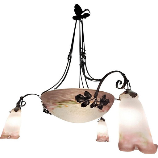 Vintage Art Nouveau hanglamp van Muller Fréres, Frankrijk 1920