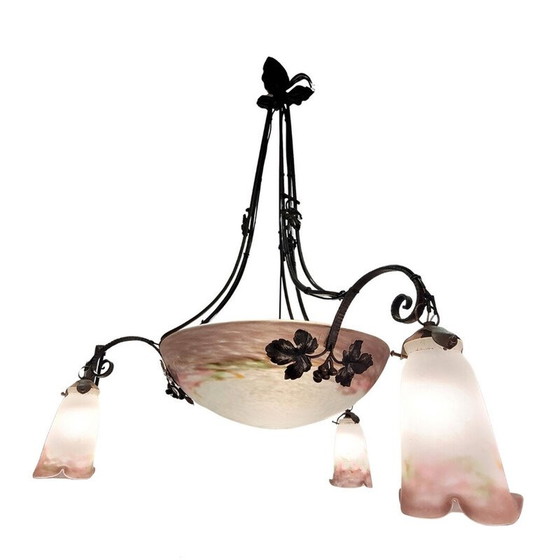 Image 1 of Vintage Art Nouveau hanglamp van Muller Fréres, Frankrijk 1920