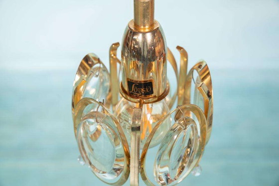 Image 1 of Vintage messing&kristal hanglamp Palwa, midcentury pendant