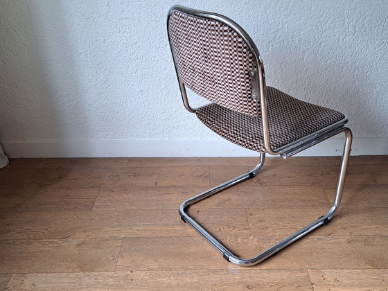 Image 1 of 4x Mid Century eetkamerstoelen buizenframe