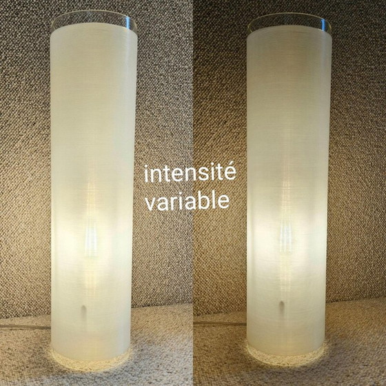 Image 1 of Vintage model 3856 cilindervormige lamp in transparante glazen buis van Alberto Zecchini voor Fontana Arte, 1990