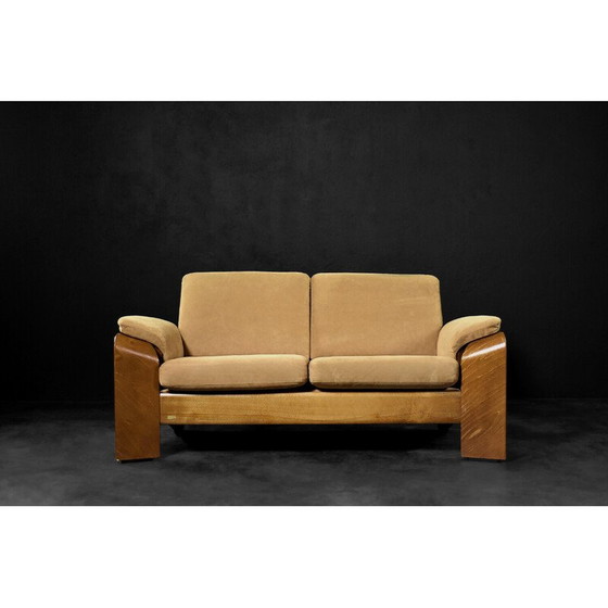 Image 1 of Vintage 2-zits Pegasus bank in teakhout voor Ekornes