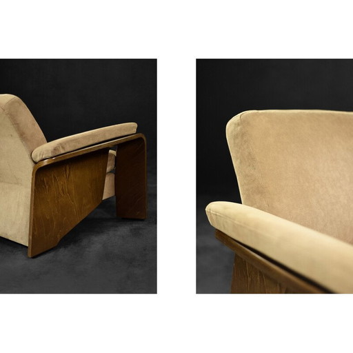 Vintage 2-zits Pegasus bank in teakhout voor Ekornes