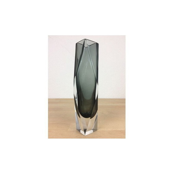 Image 1 of Sommerso vintage vaas in gerookt Murano-glas