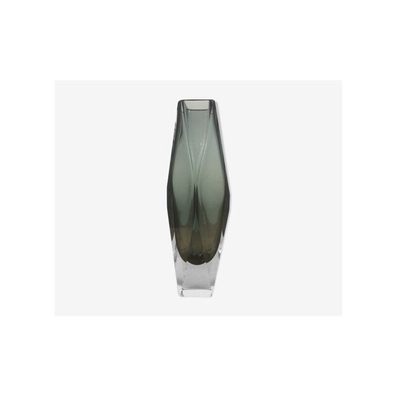 Image 1 of Sommerso vintage vaas in gerookt Murano-glas