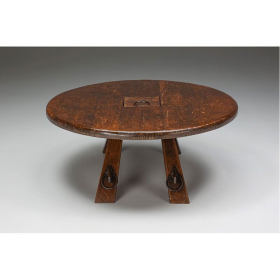 Image 1 of Rustieke vintage salontafel met ring, 1960