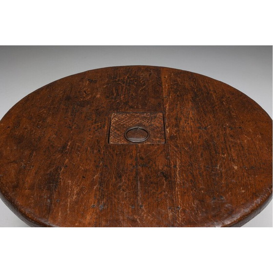 Image 1 of Rustieke vintage salontafel met ring, 1960