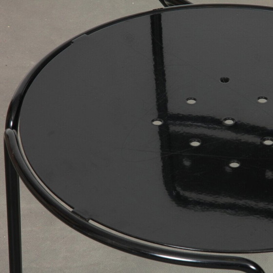 Image 1 of Vintage Palais Royal stoel in zwart gelakt metaal van Jean-Michel Wilmotte voor Academy, 1986