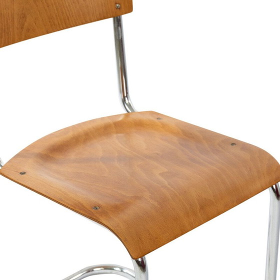 Image 1 of Set van 4 vintage Bauhaus sledestoelen van Mart Stam