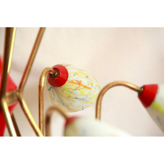 Image 1 of Vintage coriandolo hanglamp in gekleurd murano glas, Italië 1950