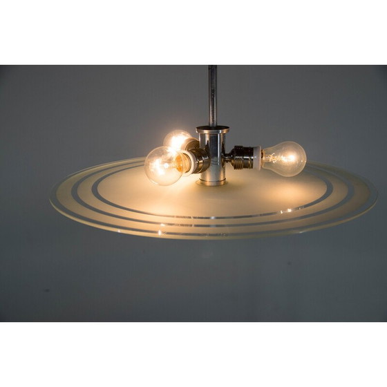 Image 1 of Vintage Bauhaus kroonluchter van chroom en aluminium, 1930