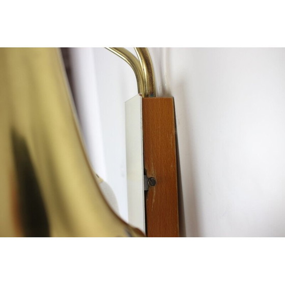 Image 1 of Vintage wandlamp van glas en messing, Tsjecho-Slowakije 1970