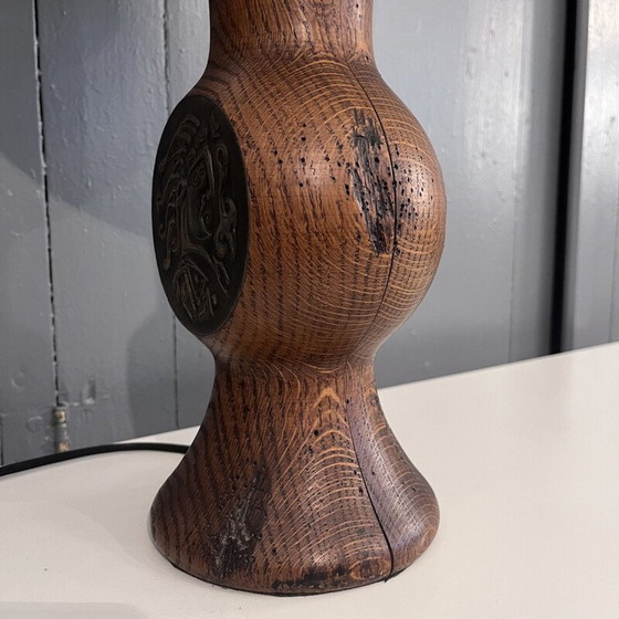 Image 1 of Vintage lamp van massief hout, 1950