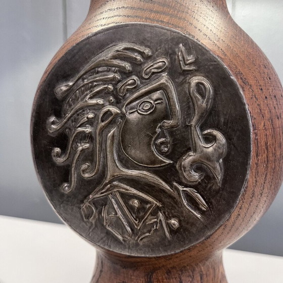 Image 1 of Vintage lamp van massief hout, 1950