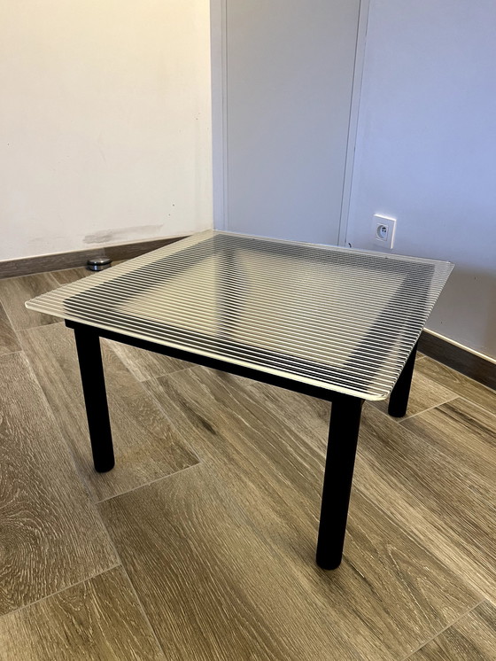 Image 1 of Hay Kofi Salontafel Zwart Gelakt Eiken 60X60 Geribbeld Glas