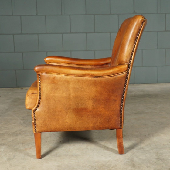 Image 1 of Vintage Schaapsleren Fauteuil – Cognacbruin – Bendic International