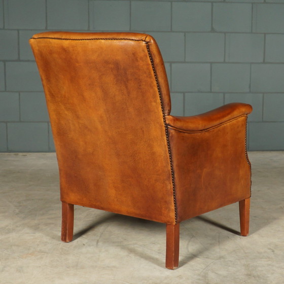 Image 1 of Vintage Schaapsleren Fauteuil – Cognacbruin – Bendic International