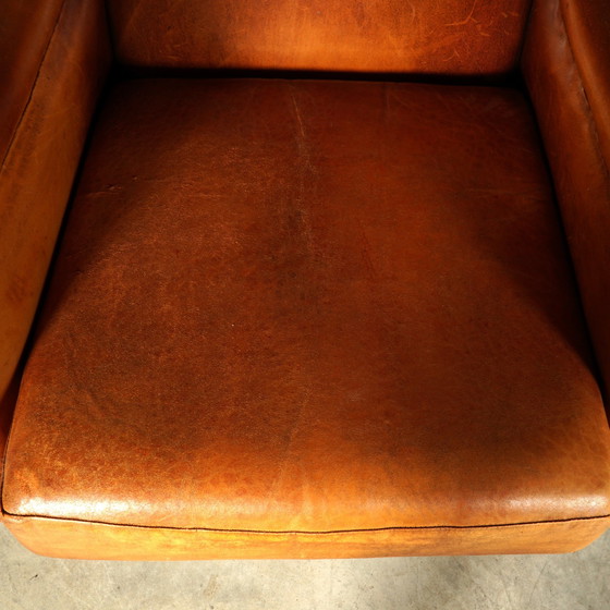 Image 1 of Vintage Schaapsleren Fauteuil – Cognacbruin – Bendic International