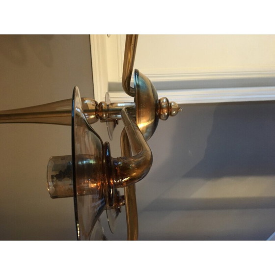 Image 1 of Vintage kroonluchter van geblazen glas - jaren 1960
