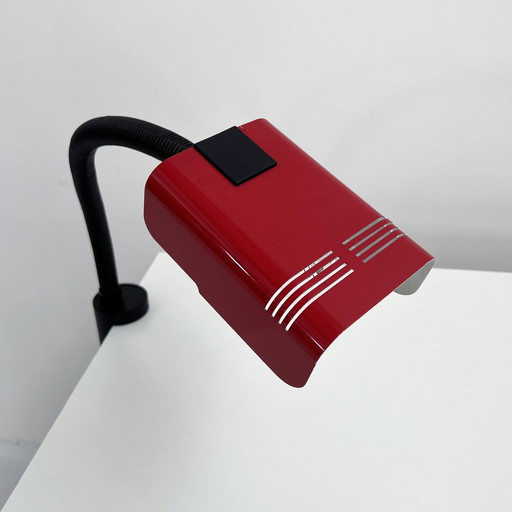 Rode bureaulamp van Targetti Sankey, 1970S