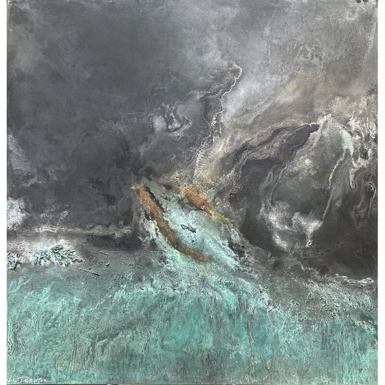 Image 1 of Vintage schilderij "Origins" door Frédérique Domergue