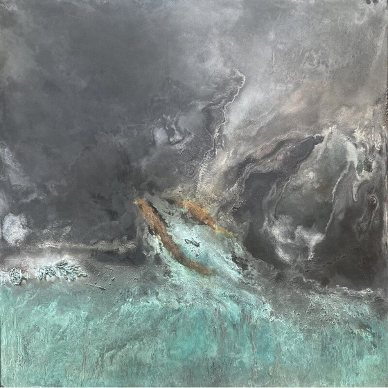 Image 1 of Vintage schilderij "Origins" door Frédérique Domergue