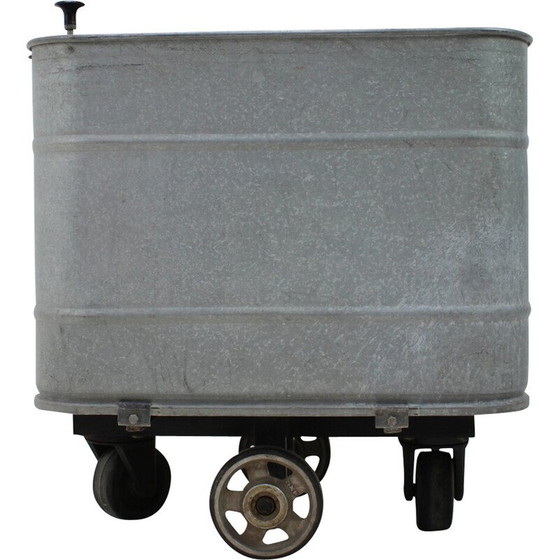 Image 1 of Vintage industriële metalen trolley voor Kovo Bzenec, Tsjecho-Slowakije 1950