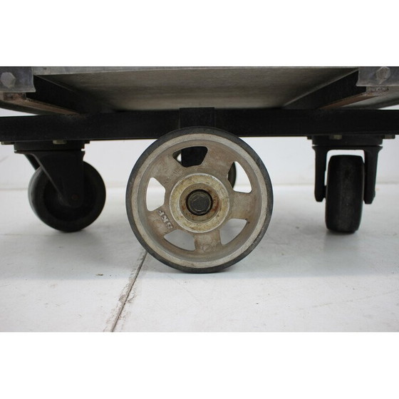 Image 1 of Vintage industriële metalen trolley voor Kovo Bzenec, Tsjecho-Slowakije 1950