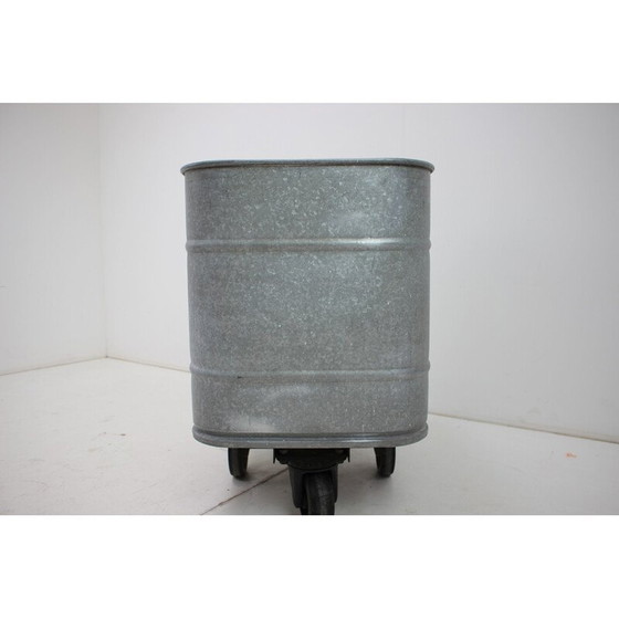 Image 1 of Vintage industriële metalen trolley voor Kovo Bzenec, Tsjecho-Slowakije 1950