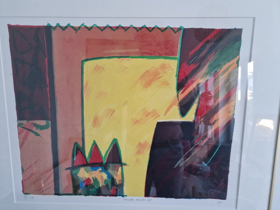 Image 1 of Fenneke Van Der Elst Litho Titel: (3 Huisjes) - 38/65 Ed