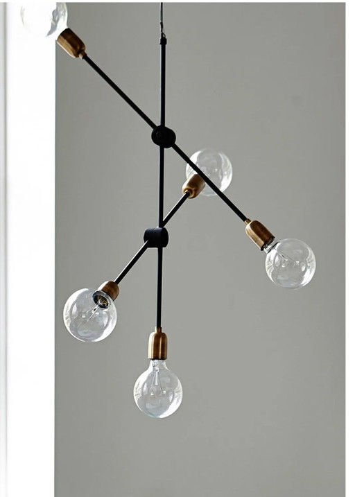 House Doctor Lamp “Molecular” - Zwart Metaal / Messing