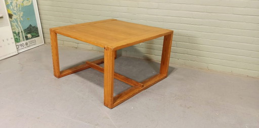 Vintage grenen salontafel, minimalistisch