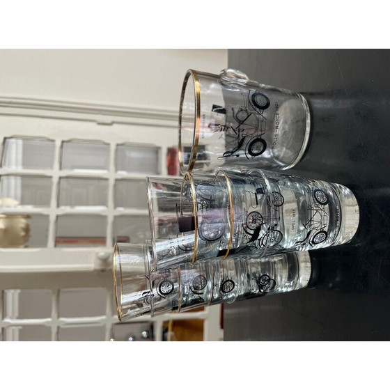 Image 1 of Vintage ijsemmer met 9 glazen, 1950