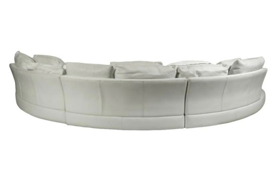 Image 1 of Roche Bobois Leren Sofa en Haardstoel