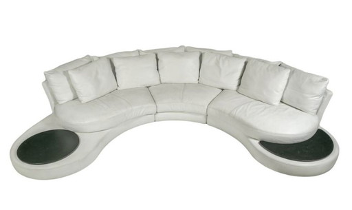 Roche Bobois Leren Sofa en Haardstoel