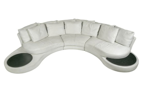 Image 1 of Roche Bobois Leren Sofa en Haardstoel