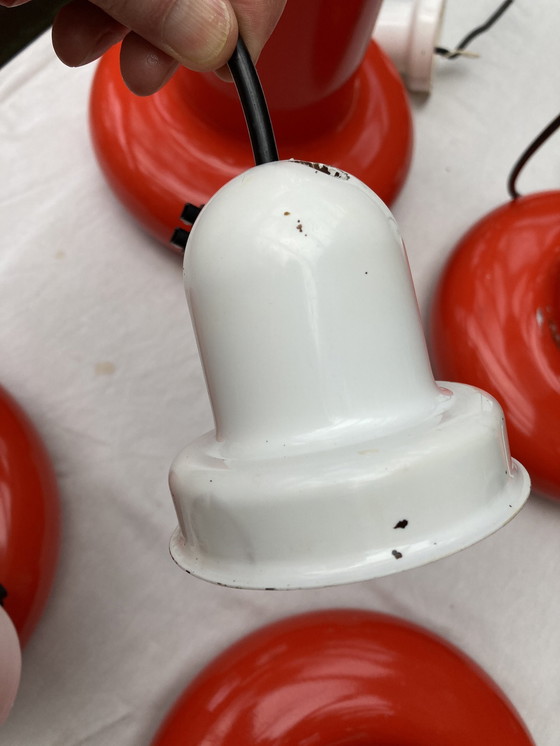 Image 1 of 4 Metalen Opknoping Armaturen, Oranje 70s.