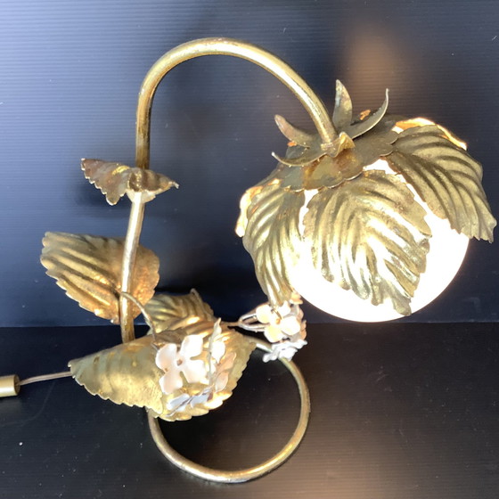 Image 1 of Hollywood Regency 50-60'S Hortensia Lamp Bladgoud Dlg H. Kogl