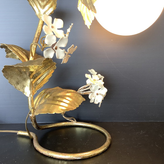 Image 1 of Hollywood Regency 50-60'S Hortensia Lamp Bladgoud Dlg H. Kogl
