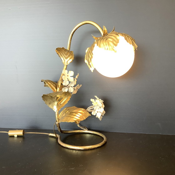 Image 1 of Hollywood Regency 50-60'S Hortensia Lamp Bladgoud Dlg H. Kogl