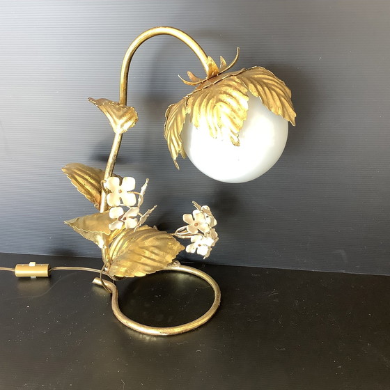Image 1 of Hollywood Regency 50-60'S Hortensia Lamp Bladgoud Dlg H. Kogl