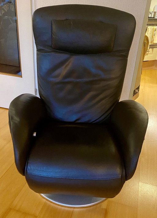 Rolf Benz Relaxfauteuil Zwart Leder Type 572