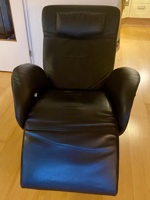 Rolf Benz Relaxfauteuil Zwart Leder Type 572