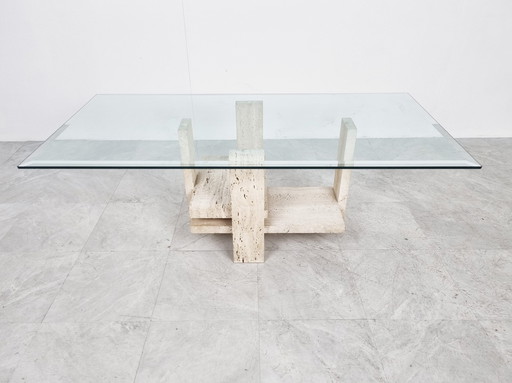 Vintage travertin salontafel