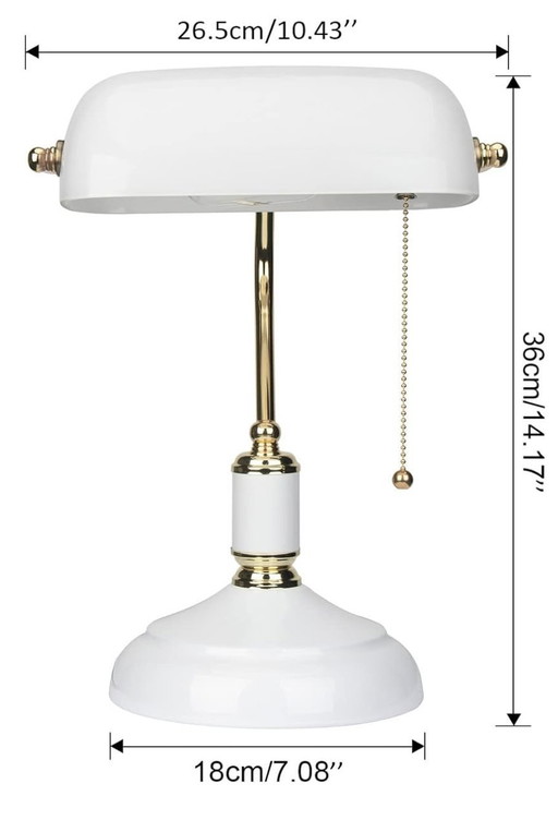 Vintage Lamp Met Draaibare Glazen Kap