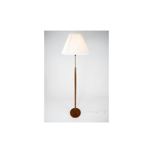 Vintage vloerlamp van teakhout en messing, jaren 1960